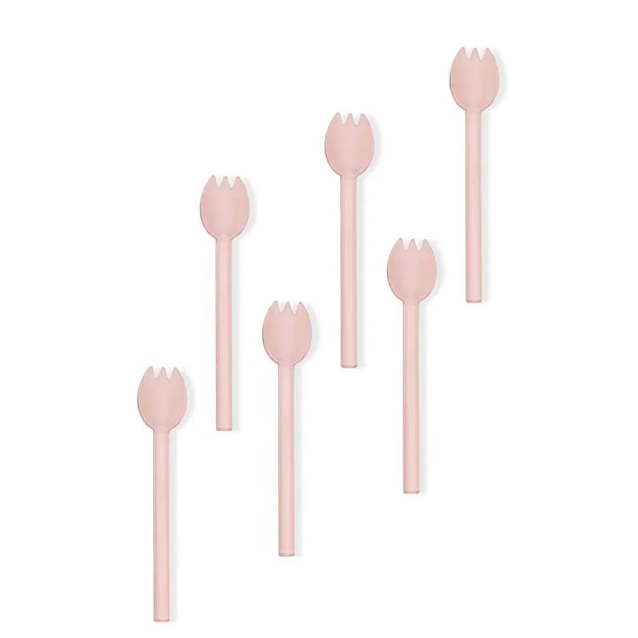 The Mia Abiete Dondurma Ve Tatlı Kaşığı Pembe 6lı Set