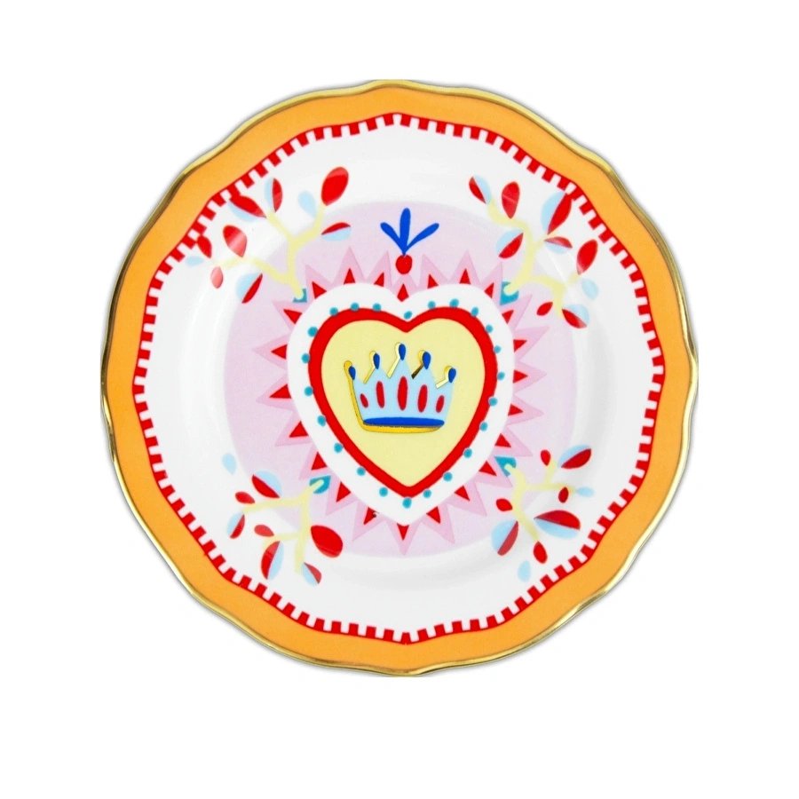 Baci Milano Mamma Mia Kalp Desenli Pasta Tabağı 16 cm