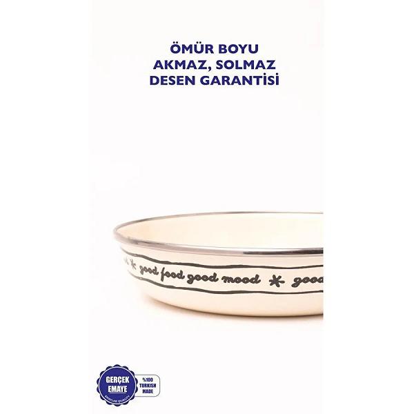 Emaylab Mood Emaye Bowl Tabağı - Bowl Kase - Salata Kasesi - Sunum Kasesi 21cm