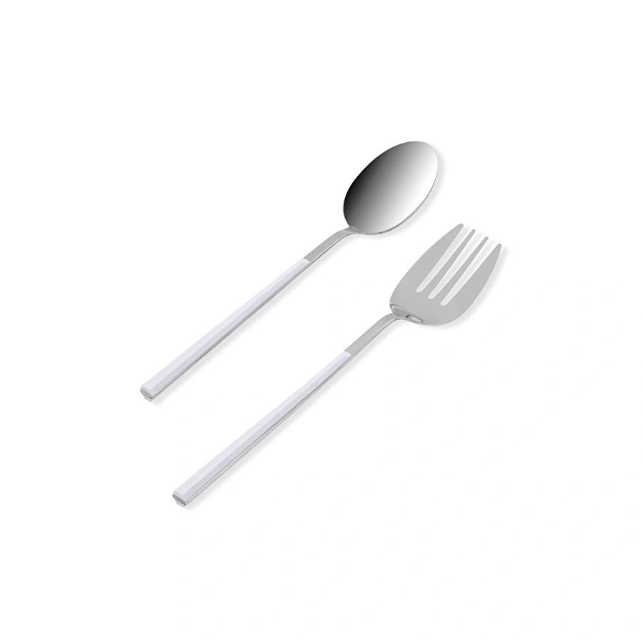 The Mia Bianco Salata Servis Takımı Gümüş 2 Parça Ckb0246