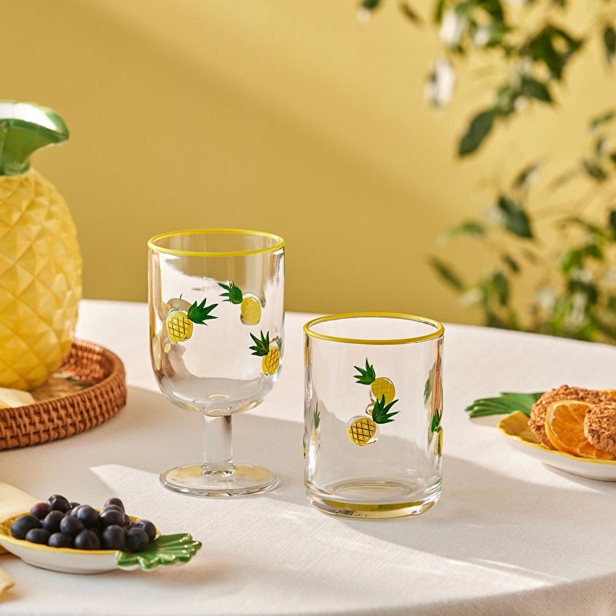 Karaca Pineapple Meşrubat Bardağı 420 ml Sarı