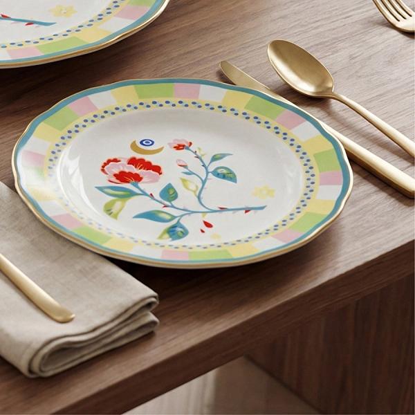 Baci Milano Mamma Mia Karanfil Desenli Pasta Tabağı 22 cm
