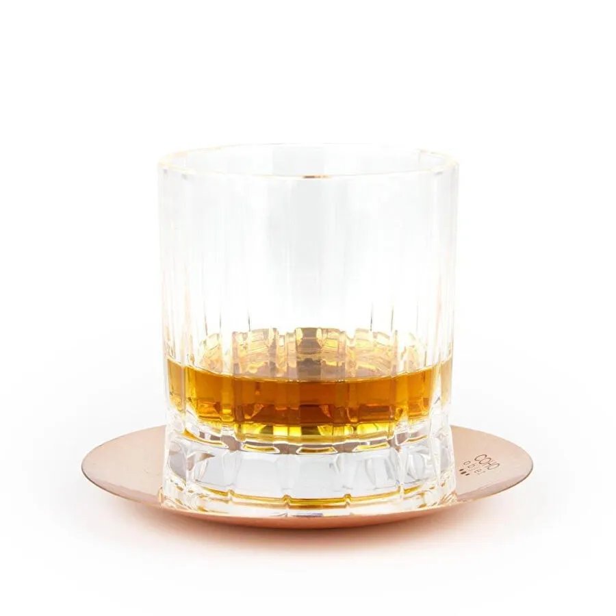 Coho Objet Coho Patron Dövme Bakır Whiskey Keyf & Bakır Bardak Altlık& Whiskey Bardak Seti