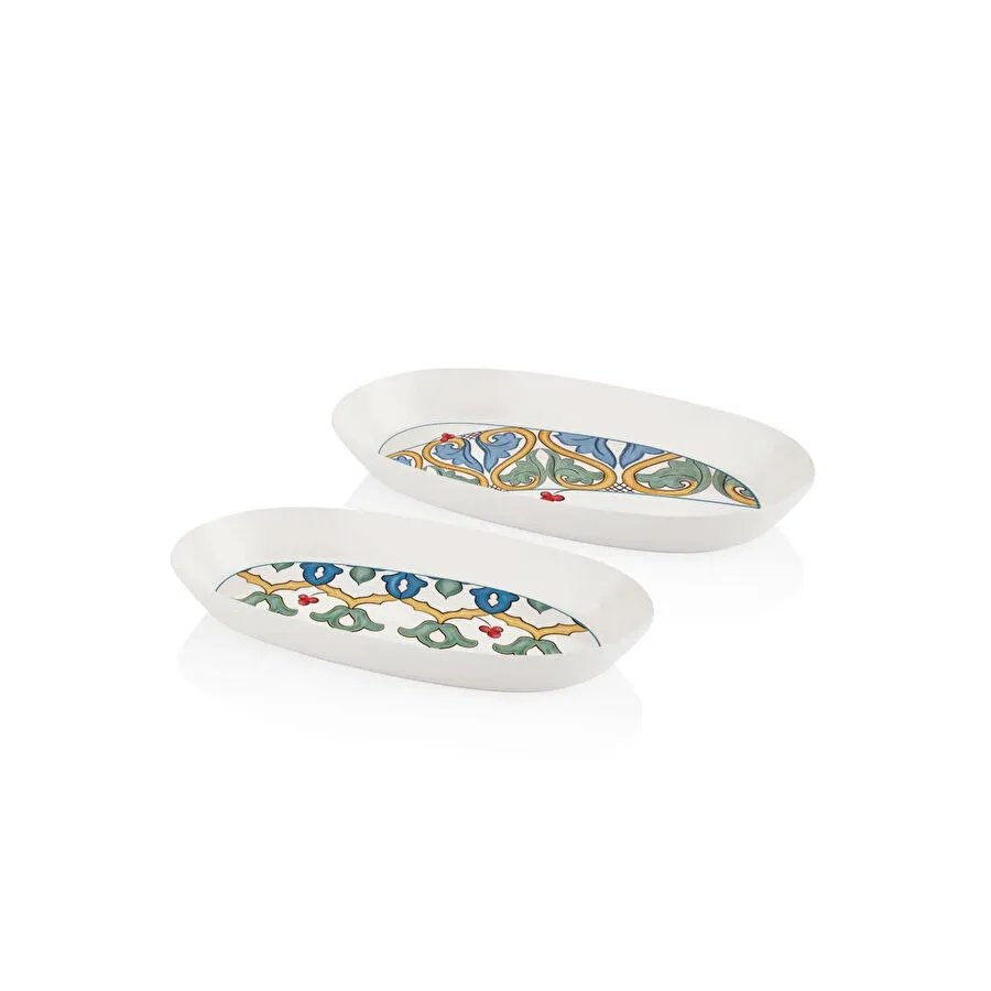 The Mia Limoncello Oval Servis 2li Set Gri 29 Cm