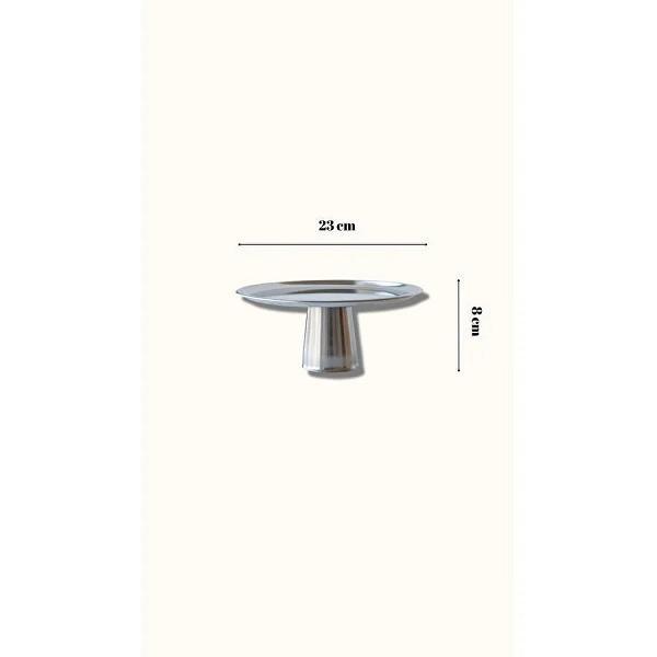 Beige & Stone Metal Ayaklı 23 Cm Tatlı Meyve Servis / Sunum Tabağı