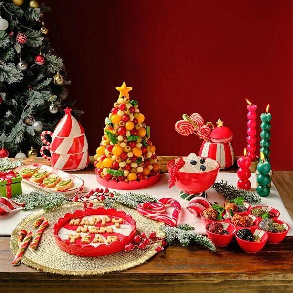 Karaca New Year Yılbaşı Candy Stripe Pasta Tabağı 20,5 Cm