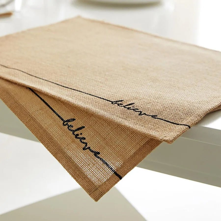Ocean Home Textile 2'li Believe Jüt Amerikan Servis 45 X 35 Cm