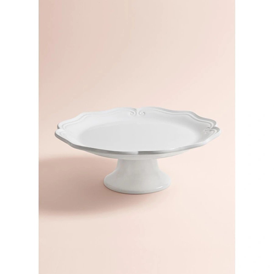 The Mia Grande Pasta Kek Standı Beyaz 33x12 Cm Grd0017
