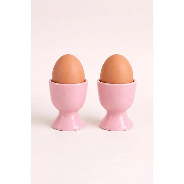 Beige & Stone Seramik Pembe Yumurta Kadehi – 2’li Set