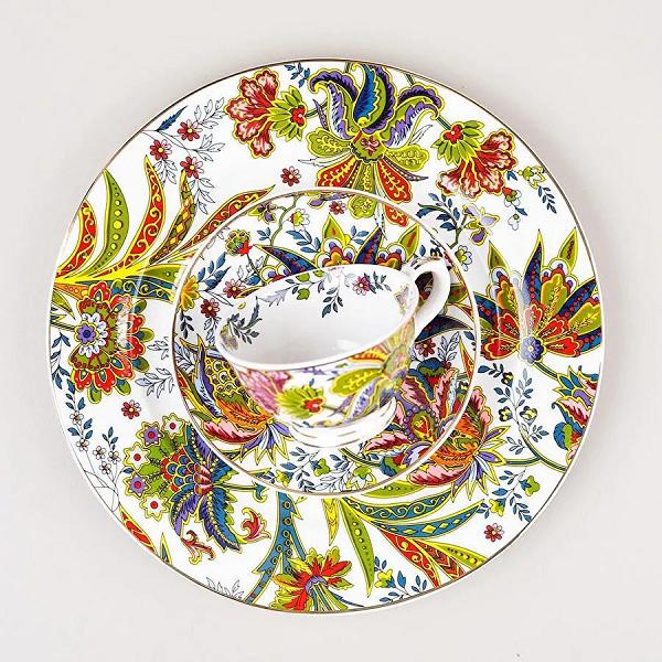 Lucky Art Yvette Paisley Desen 6 Lı Porselen Servis Tabağı Seti 27 Cm
