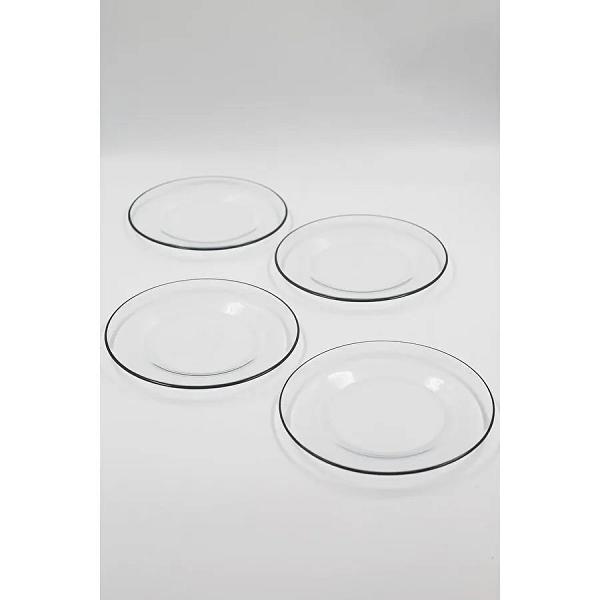 Rakle Pure Black 4'lü Pasta Tabağı Seti 19 Cm