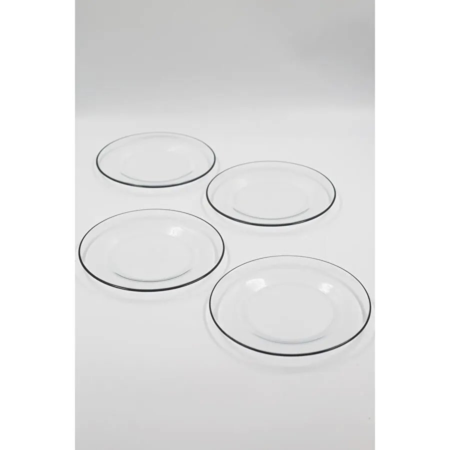 Rakle Pure Black 4'lü Pasta Tabağı Seti 19 Cm