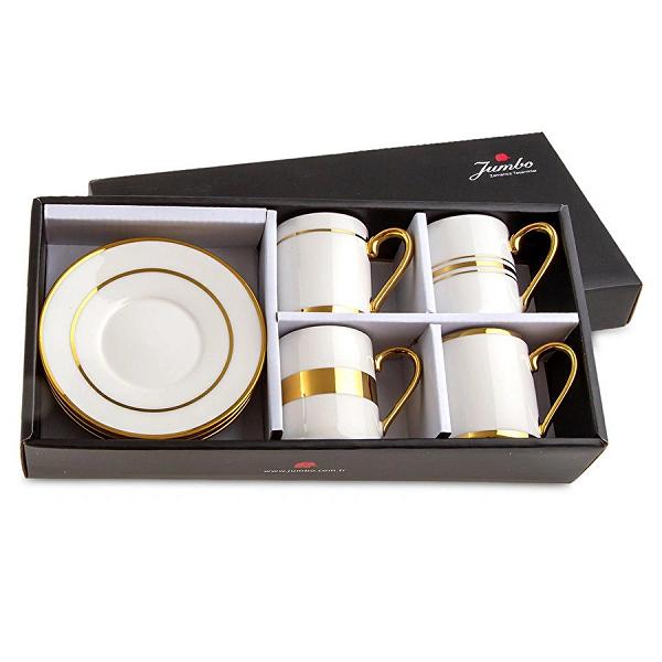 Jumbo Luces Gold 4 Kişilik Kahve Fincan Takımı