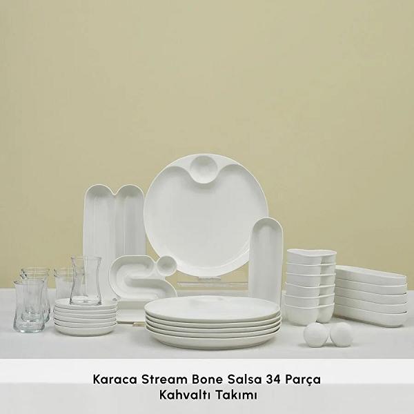 Karaca Stream Bone Salsa 34 Parça 6 Kişilik Kahvaltı Takımı