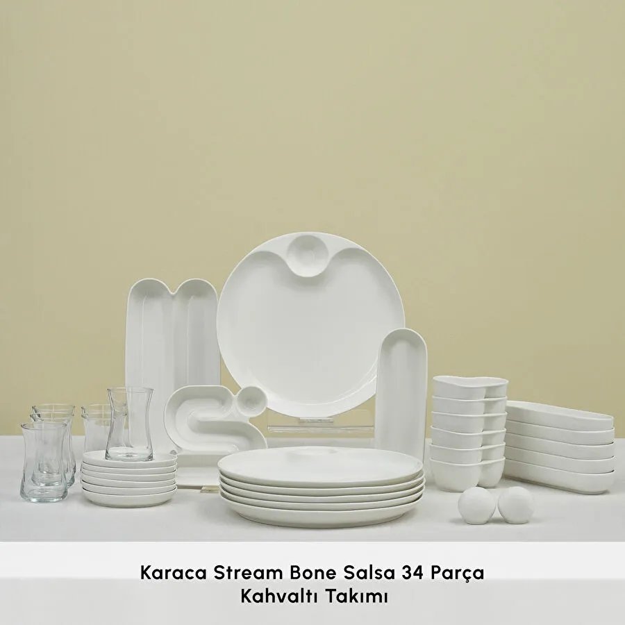 Karaca Stream Bone Salsa 34 Parça 6 Kişilik Kahvaltı Takımı