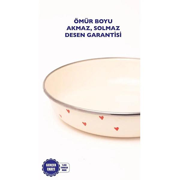 Emaylab Cupid Emaye Bowl Tabağı - Bowl Kase - Salata Kasesi - Sunum Kasesi 21cm