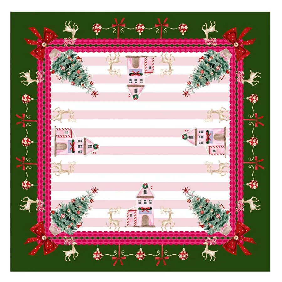Maxxdeco 140x140 Cm Masa Örtüsü-pink- 12578