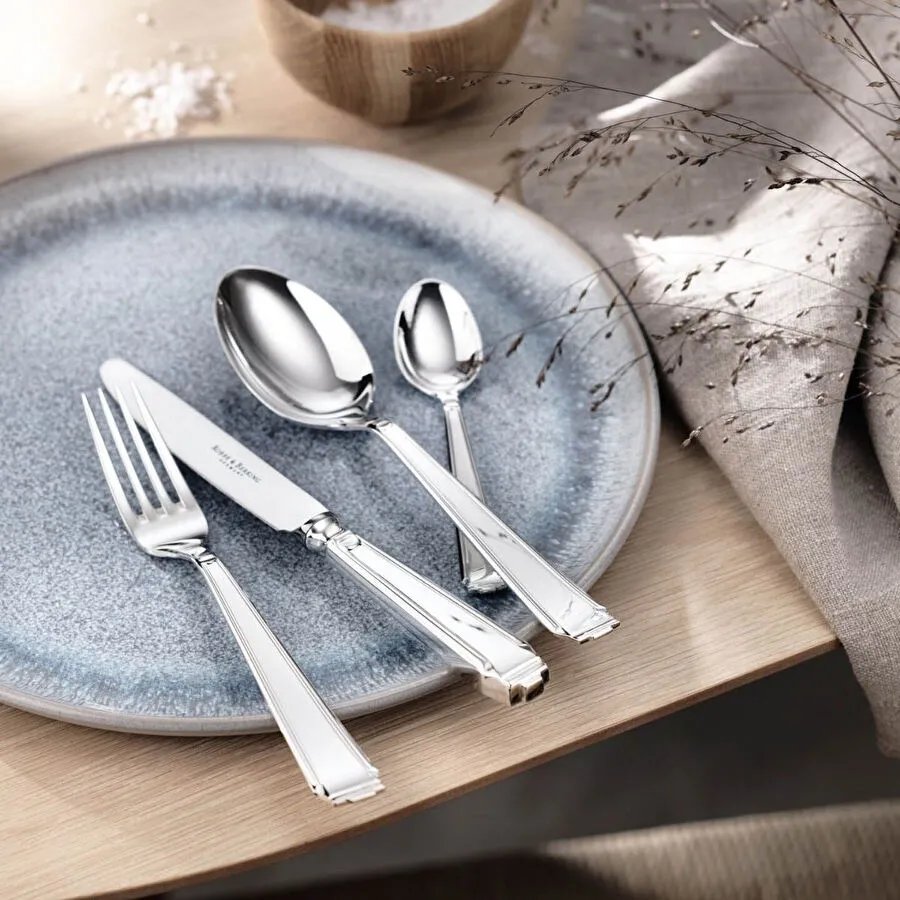 Robbe&Berking Art Deco 6 Kişilik 24 Parça Çatal Kaşık Bıçak Seti Gümüş Kaplama