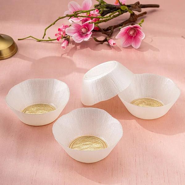 Emsan Golden 4 Parça Cam Konik Kase 13 cm