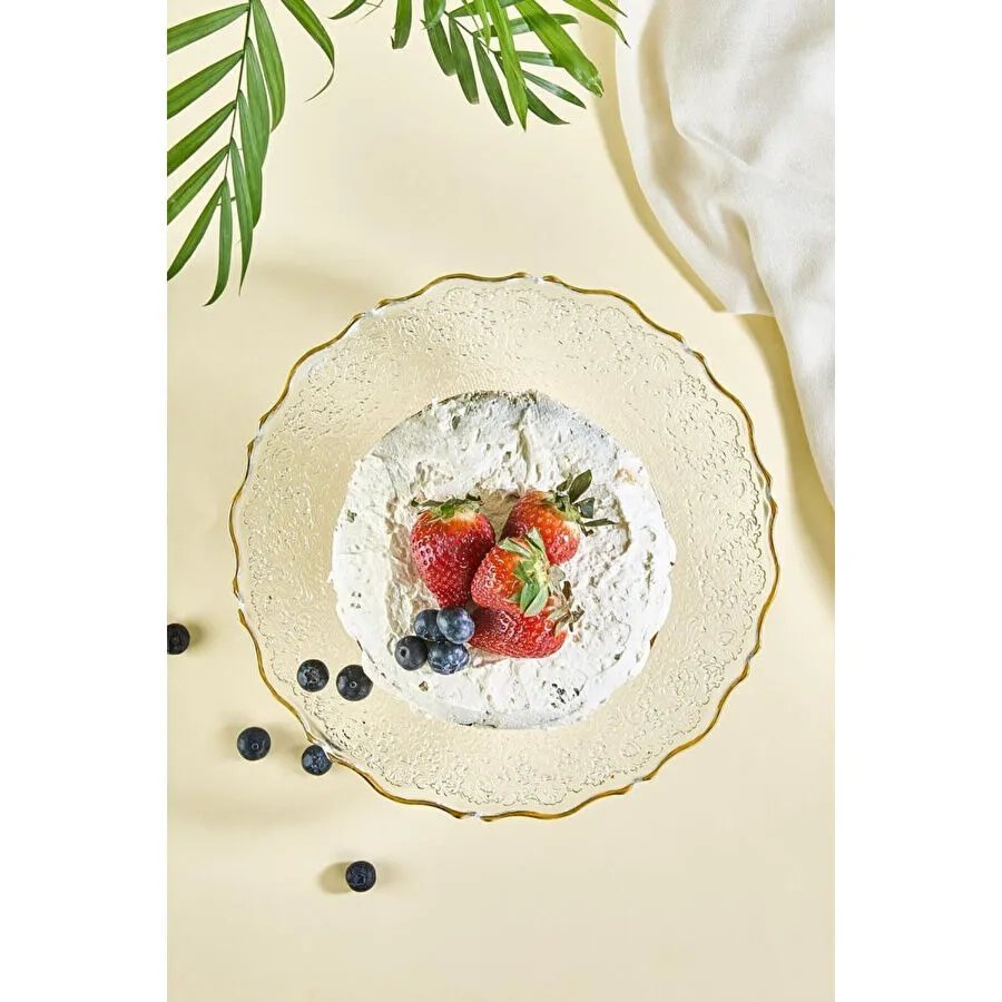 Lora Bianca Goblen 28 Cm Şeffaf Ayaklı Pasta Tabağı Standı Şeffaf