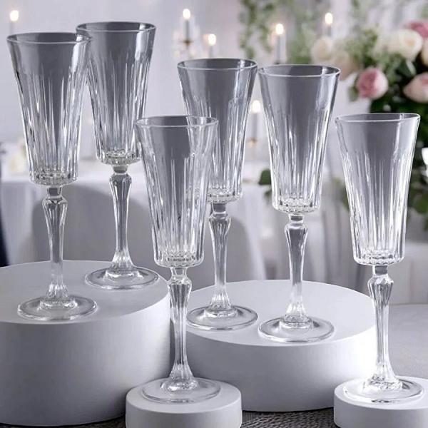 RCR Timeless Yüksek Kalite Cam Flüt Kadeh 6'lı Set 210 ml