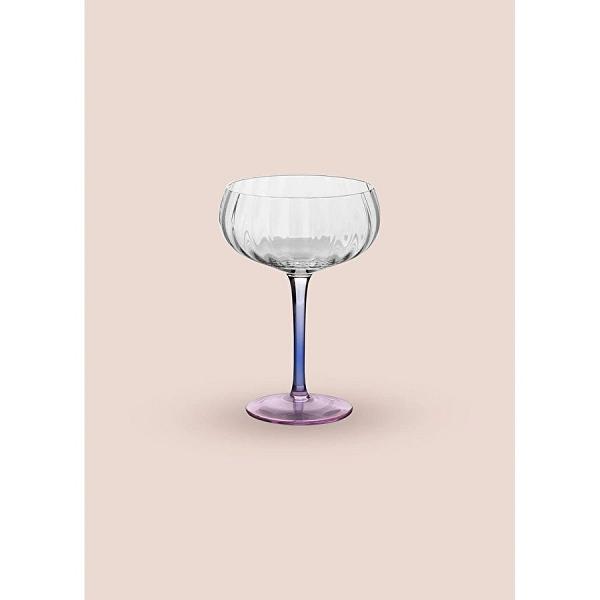 The Mia Ayaklı Cam Dondurma Kasesi Mavi Pembe 280 Ml