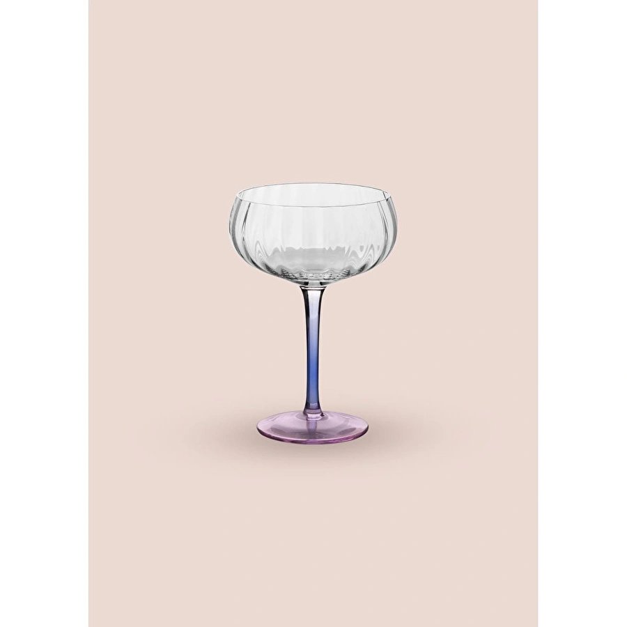 The Mia Ayaklı Cam Dondurma Kasesi Mavi Pembe 280 Ml