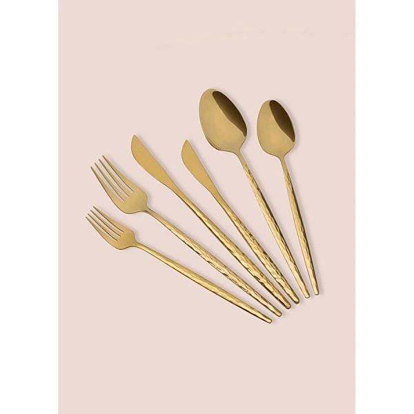 The Mia Shiny Çatal Kaşık Bıçak Takımı Gold 36 Parça