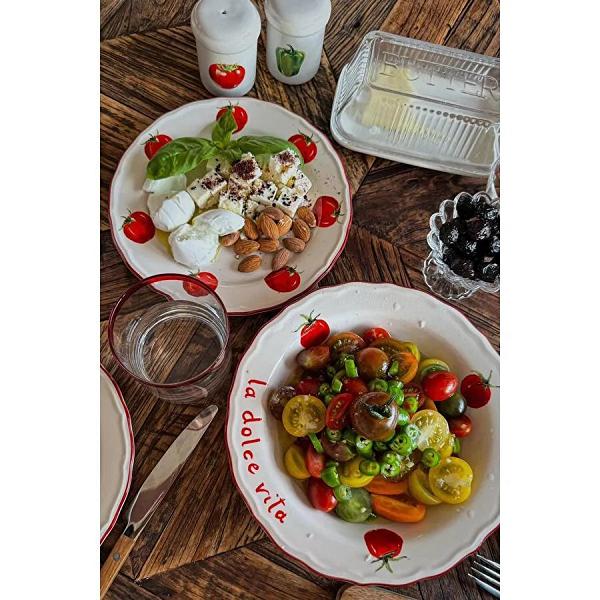 Rakle Pomodoro Stoneware 4'lü Pasta Tabağı Seti 21 Cm