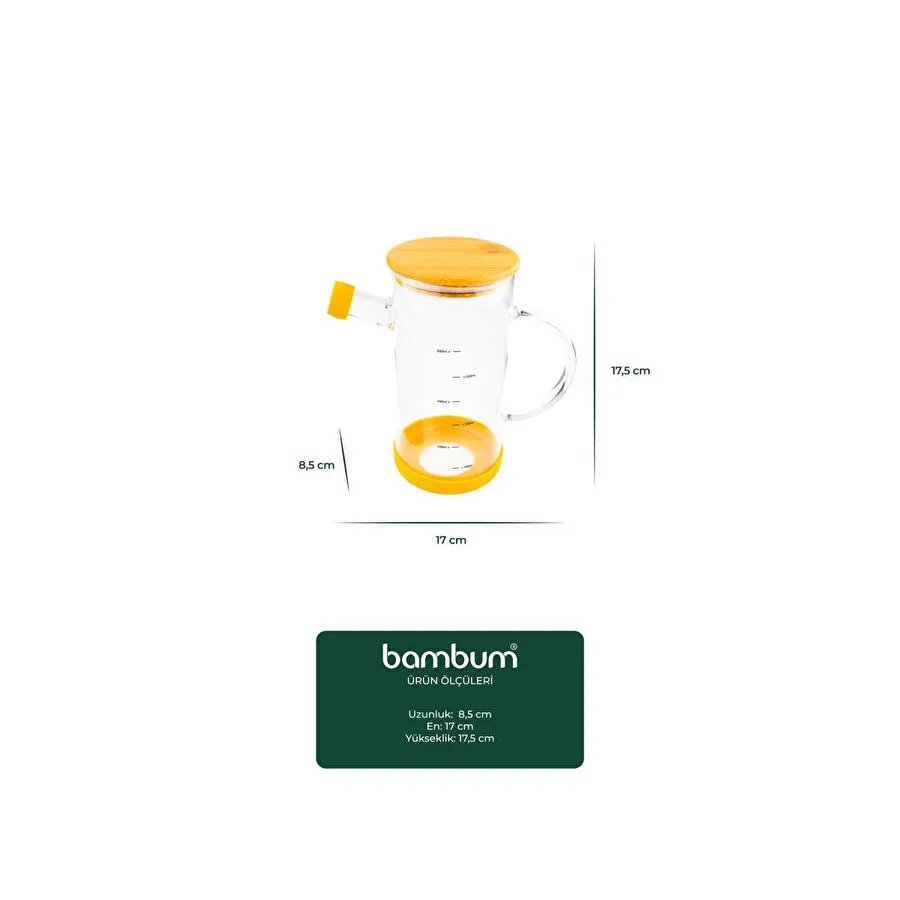 Bambum Gepetto - Bambu Kapaklı Yağdanlık 600ml