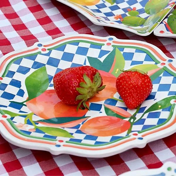 Baci Milano Dolce Vita Portakal 6'lı Pasta Tabağı 22 cm Melamin