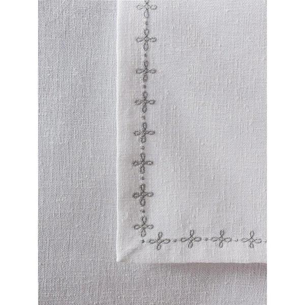 Cotton Box Keten Masa Örtüsü Takımı Pera Beyaz 175x240