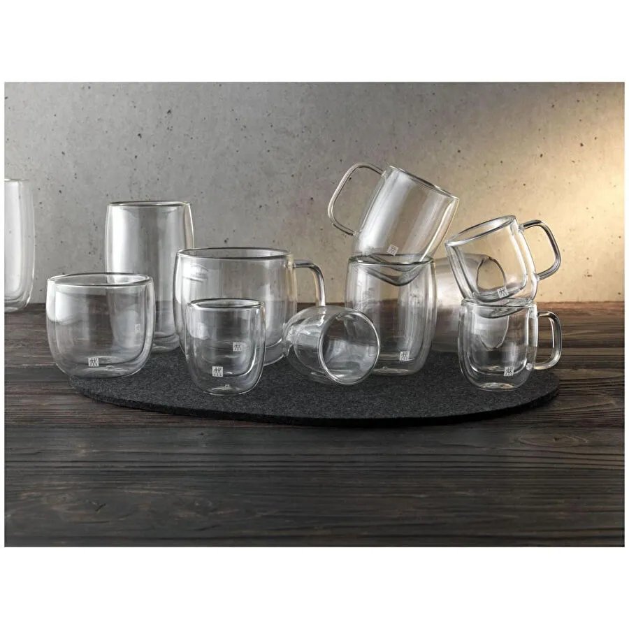 Zwilling Çift Camlı Kulplu 2'li Espresso Bardak Seti- 134 Ml