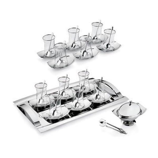 Schafer Allure Çelik Çay Seti 40 Parça-Gümüş