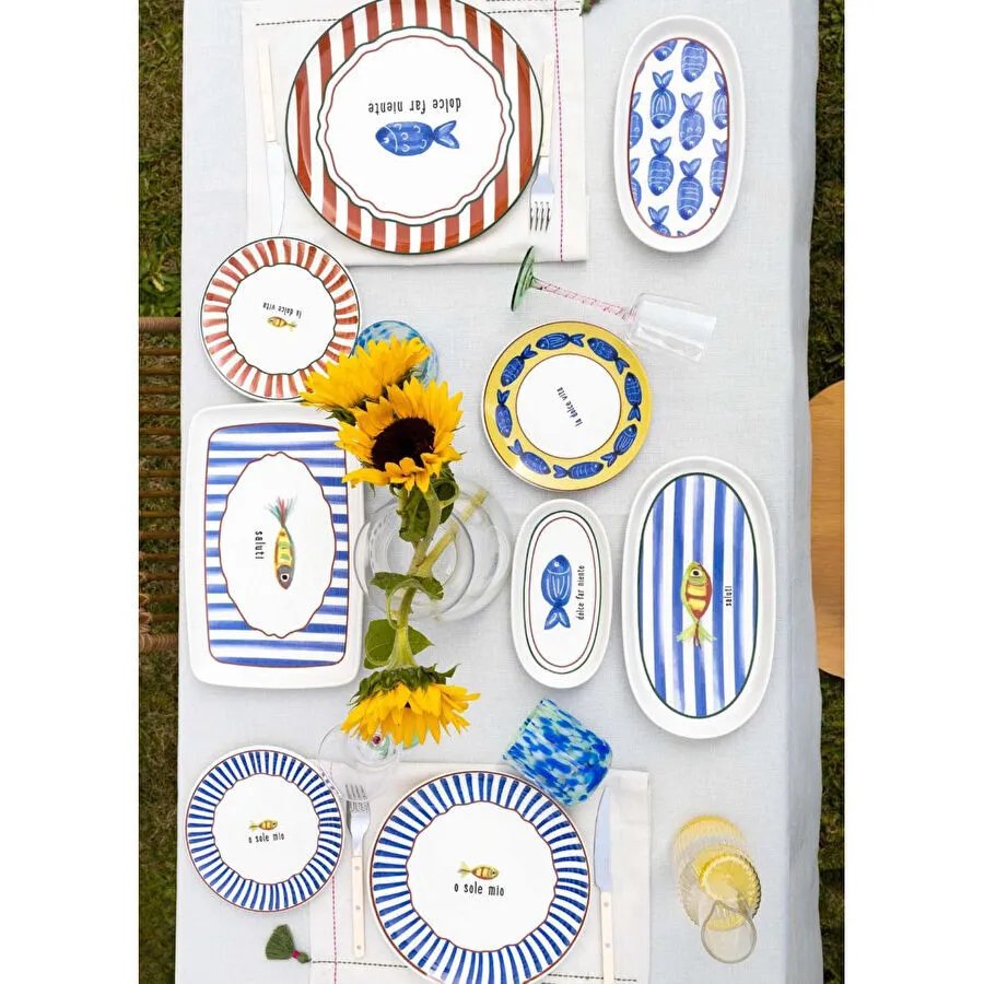The Mia Fish Pasta Tabağı 6lı Set 19 Cm