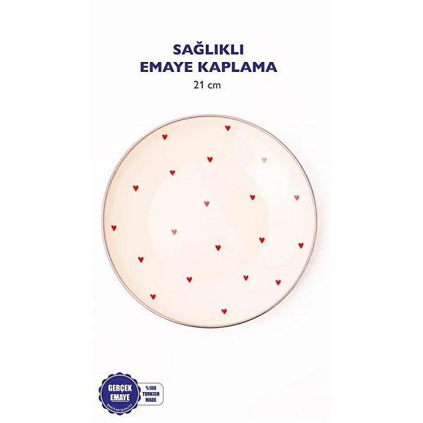 Emaylab Cupid Emaye Pasta/sunum Tabağı 21 Cm
