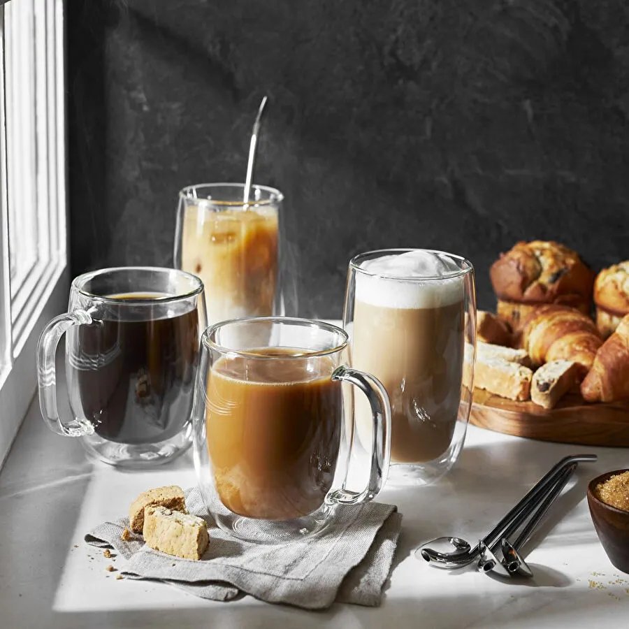 Zwilling Çift Camlı Kulplu 2'li Latte Macchiato Bardak Seti - 450 Ml