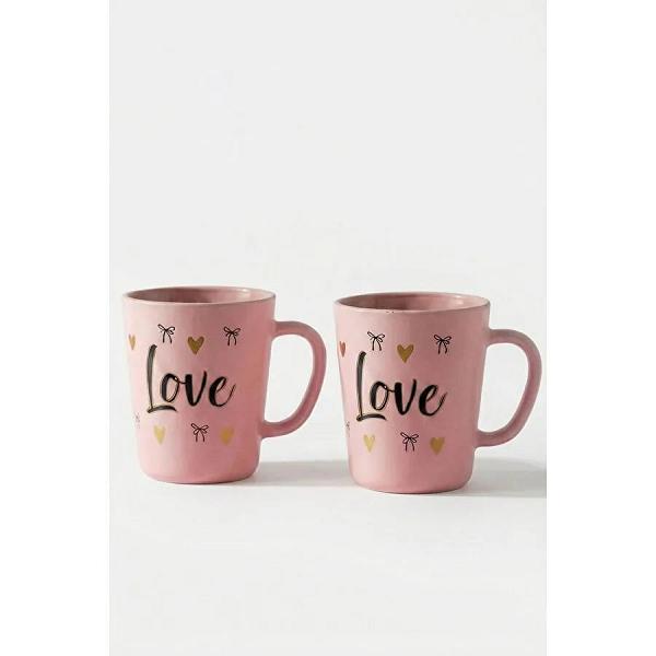 Rakle Love 2'li Kupa Seti Pembe 380 Cc