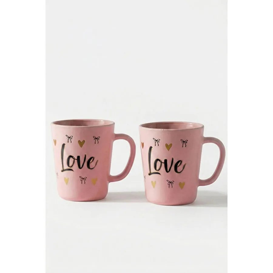 Rakle Love 2'li Kupa Seti Pembe 380 Cc