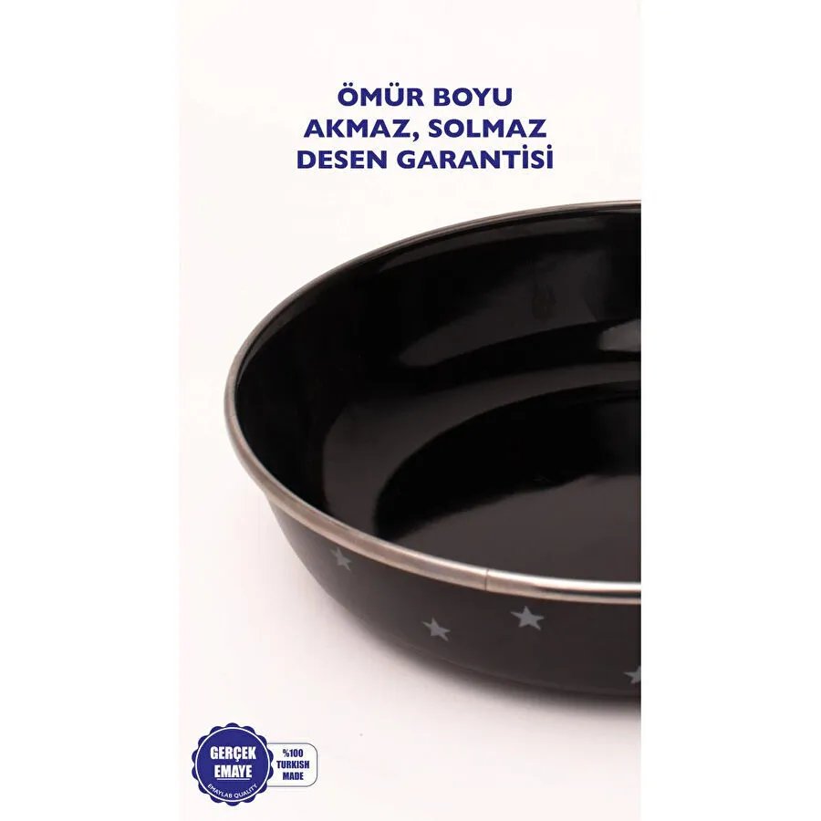 Emaylab Star Emaye Bowl Tabağı - Bowl Kase - Salata Kasesi - Sunum Kasesi 21cm
