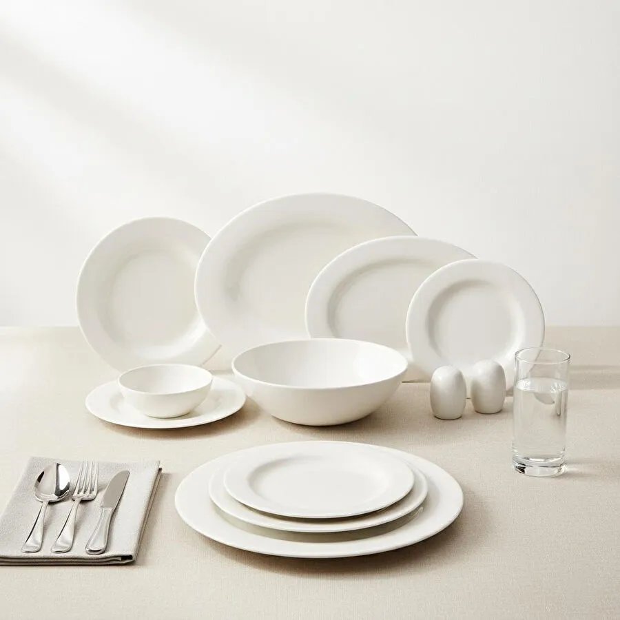 Royal Canterbury Verona White 55 Parça Yemek Takimi