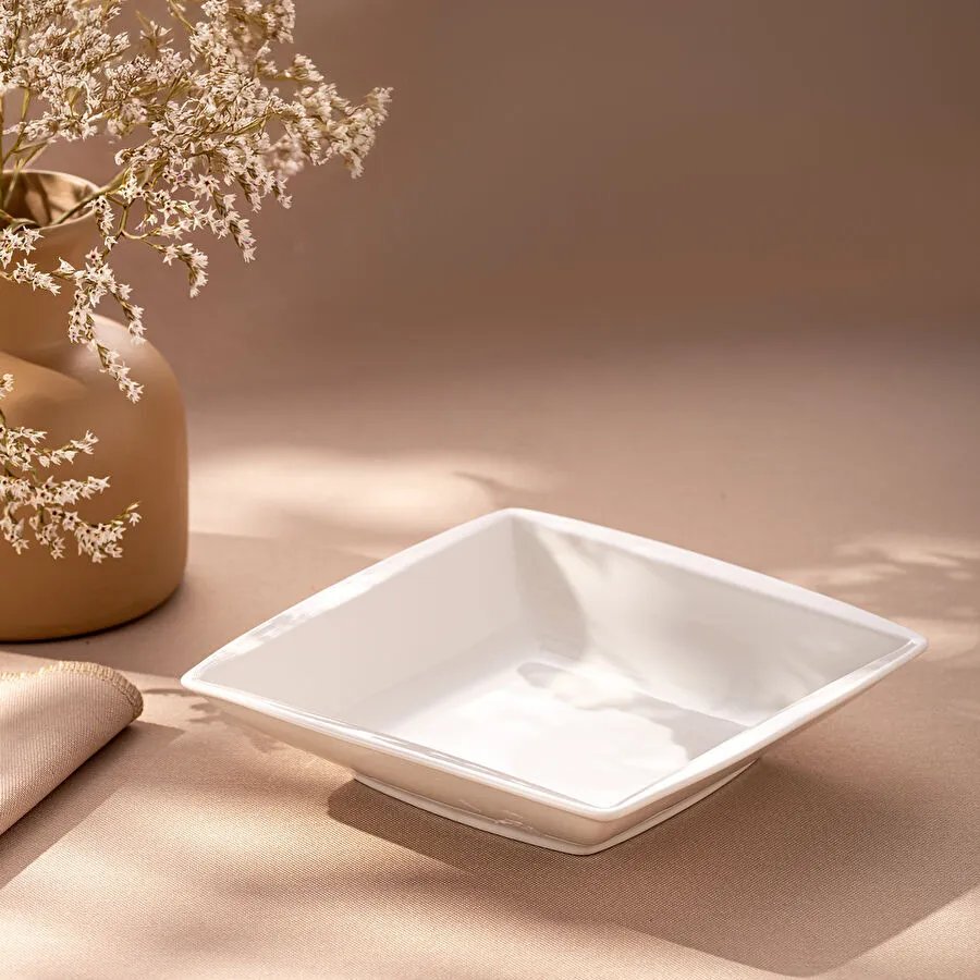 Emsan Pamukkale Kare Çukur Tabak 18 cm