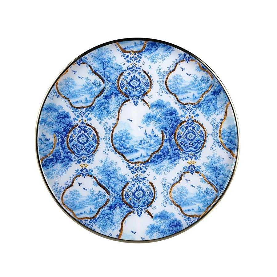 Lucky Art Blue Heritage Dekoratif Tepsi 36cm