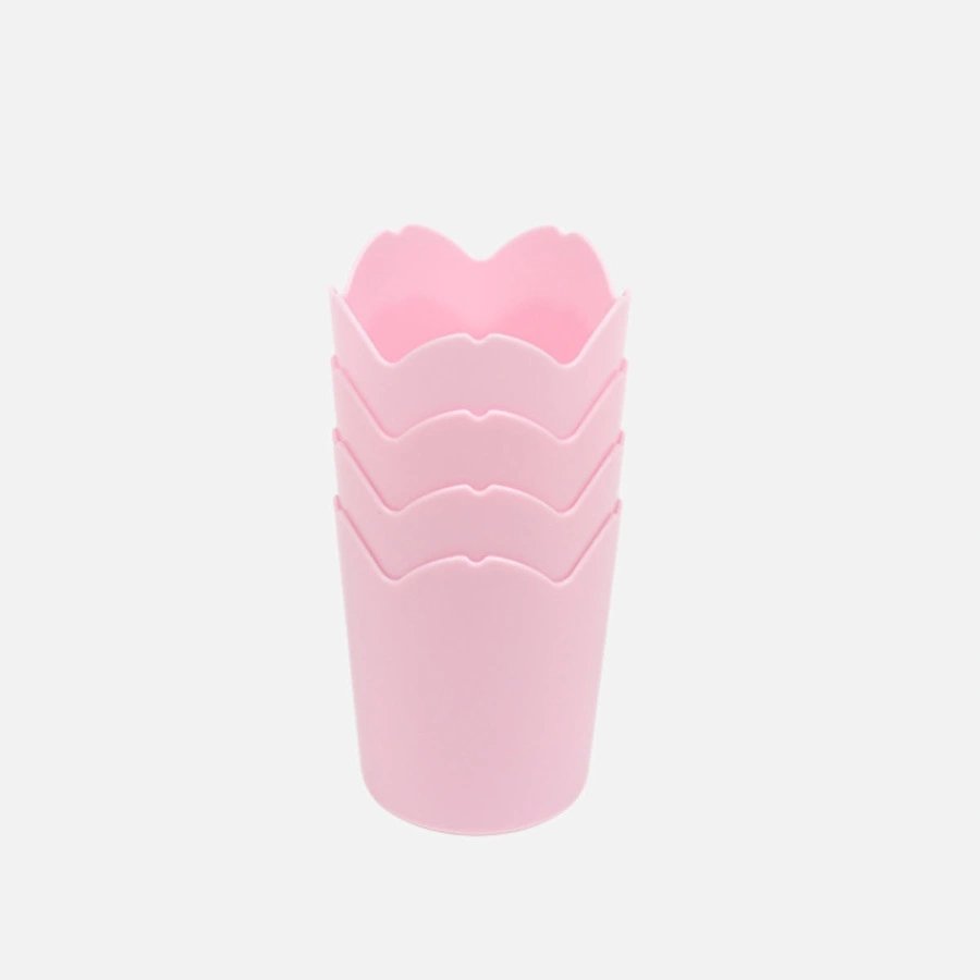 Flying Tiger Copenhagen 4'lü Pembe Çiçek Şeklinde Plastik Bardak